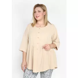 Блуза однотонная расклешенного силуэта