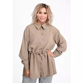 Блуза однотонная с кулиской на талии