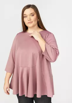 Блуза однотонная с отрезной кокеткой