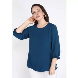 Блуза однотонная с рукавом на резинке