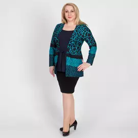 Блуза с эффектом «двойки» и монохромным принтом