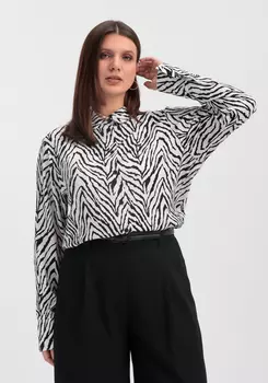 Блуза с анималистичным принтом на пуговицах