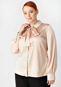 Блуза с бантом декорированная бахрамой