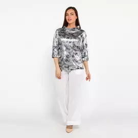 Блуза с блестящим принтом и воротником