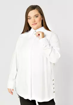 Блуза с боковыми разрезами на пуговицах