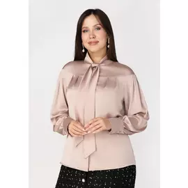 Блуза с декоративным бантом прямого силуэта
