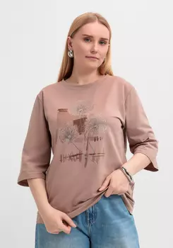 Блуза с длинным рукавом и цветочным рисунком