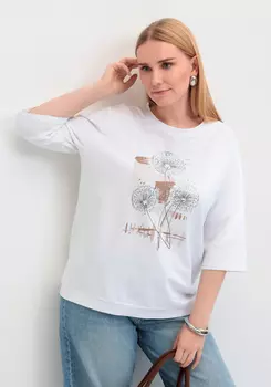 Блуза с длинным рукавом и цветочным рисунком