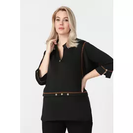 Блуза с контрастными отстрочками