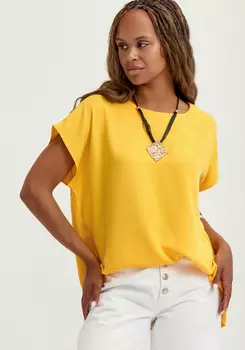 Блуза с коротким рукавом однотонная