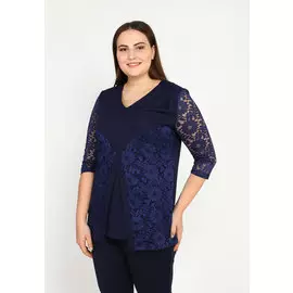 Блуза с кружевными вставками и рукавом 3/4
