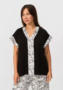 Блуза с леопардовой окантовкой