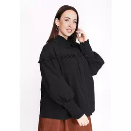 Блуза с объемными рукавами и рюшами