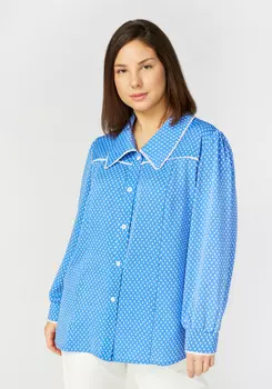 Блуза с отложным воротником прямого силуэта