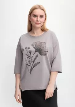 Блуза с принтом цветка и рукавом 3/4