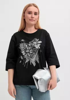 Блуза с принтом цветочное сердце