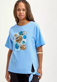 Блуза с принтом изо льна