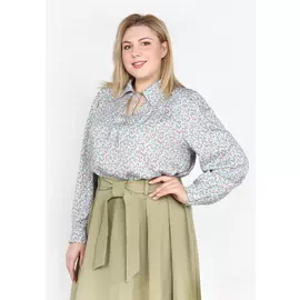 Блуза с принтом "тюльпаны"