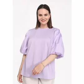 Блуза с рукавом буфом однотонная
