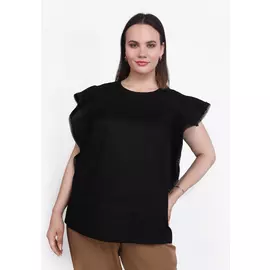 Блуза с рукавом крылышком с круглым воротом