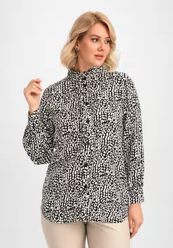 Блуза с рюшей по воротнику и планке