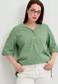 Блуза с V-образным вырезом из шитья