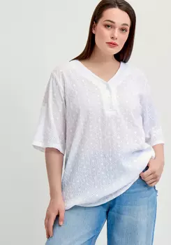 Блуза с V-образным вырезом из шитья