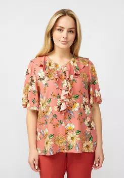 Блуза с воланом по передней полочке