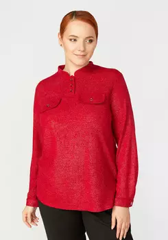 Блуза с воротником-стойкой и пуговицами