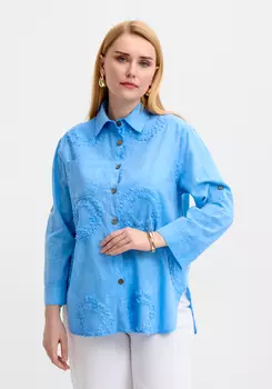 Блуза с фактурным рисунком из хлопка