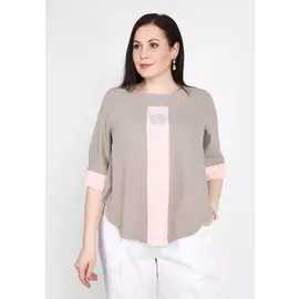 Блуза свободная с контрастными вставками