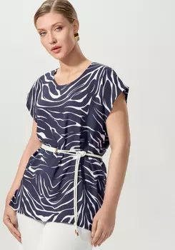 Блуза свободная с полосатым принтом