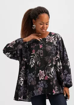 Блуза свободного кроя с боковыми складками