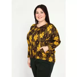 Блуза свободного кроя с рукавом летучая мышь