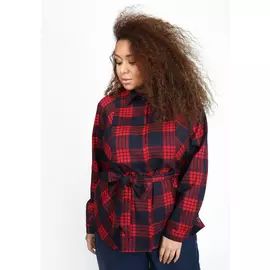 Блуза в клетку с поясом