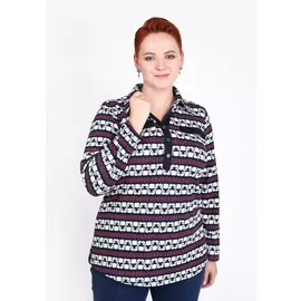 Блуза в полоску с декоративными пуговицами