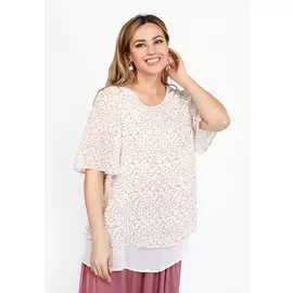 Блузка двуслойная с коротким рукавом