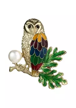Брошь "Пёстрая сова"