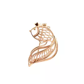 Брошь серебряная "Золотая рыбка"