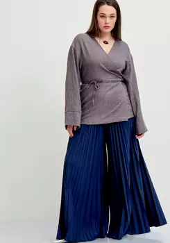 Брюки гофре с декоративным поясом
