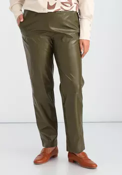 Брюки из экокожи прямые на резинке