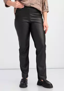 Брюки комбинированные из экокожи
