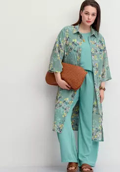 Брюки палаццо на резинке с карманами