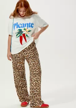 Брюки с анималистичным принтом