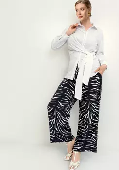 Брюки широкие с полосатым принтом