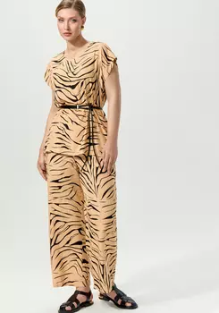 Брюки широкие с полосатым принтом