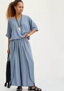 Брюки свободного кроя с запахом