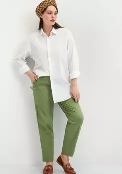 Брюки зауженные с контрастной отделкой