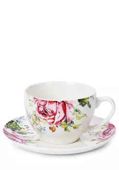 Чайная пара из фарфора "Роза"