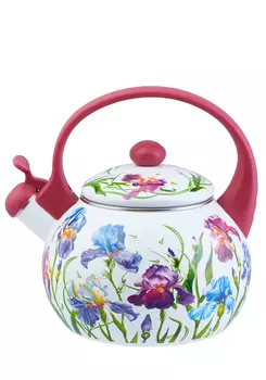 Чайник эмалированный со свистком "Цветение"